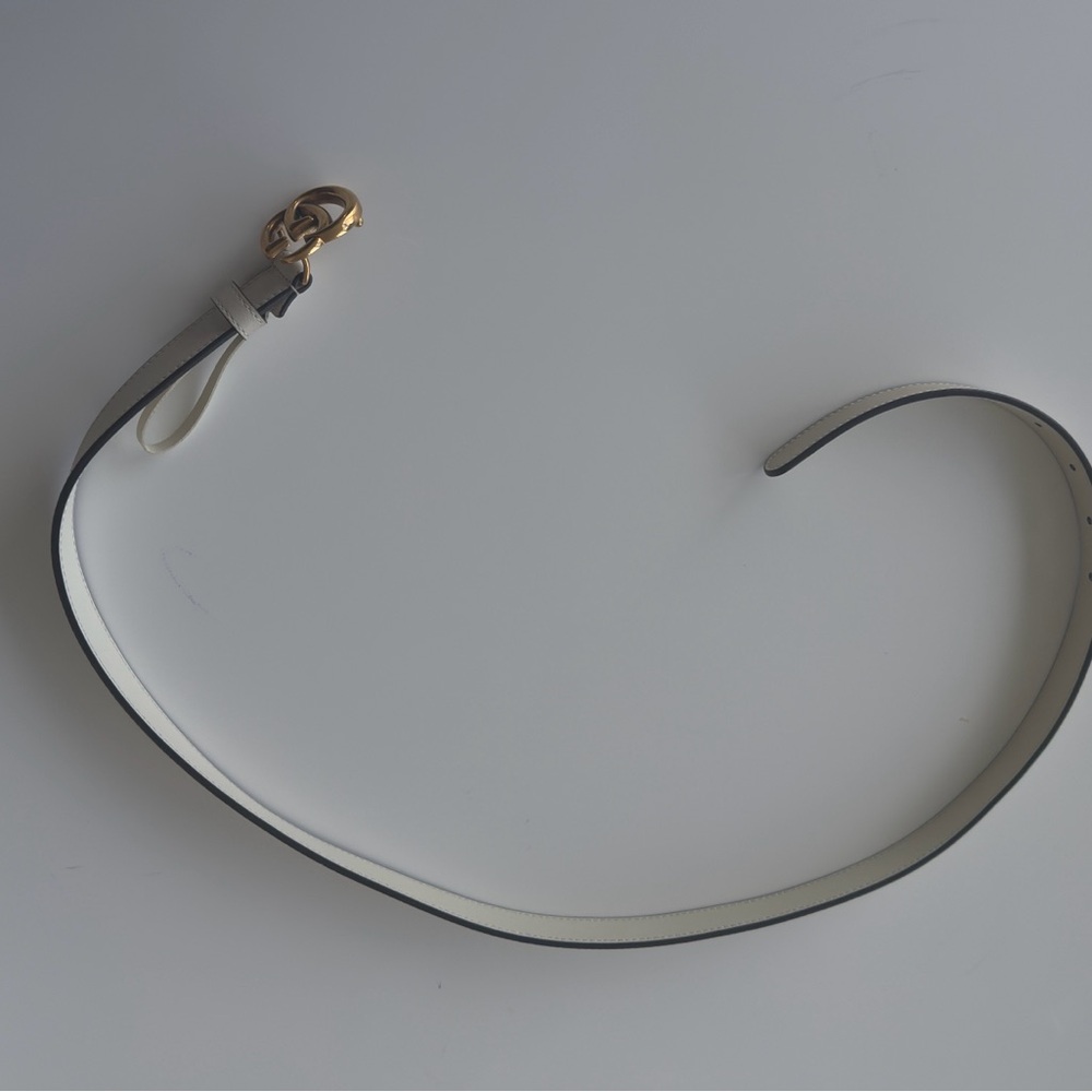 Gucci Cream Belt with Gold GG Buckle - Picture 3 of 6